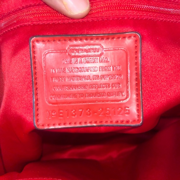 Coach Red and Tan Floral Tote Bag - Picture 15 of 15